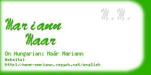mariann maar business card
