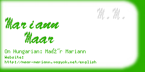 mariann maar business card